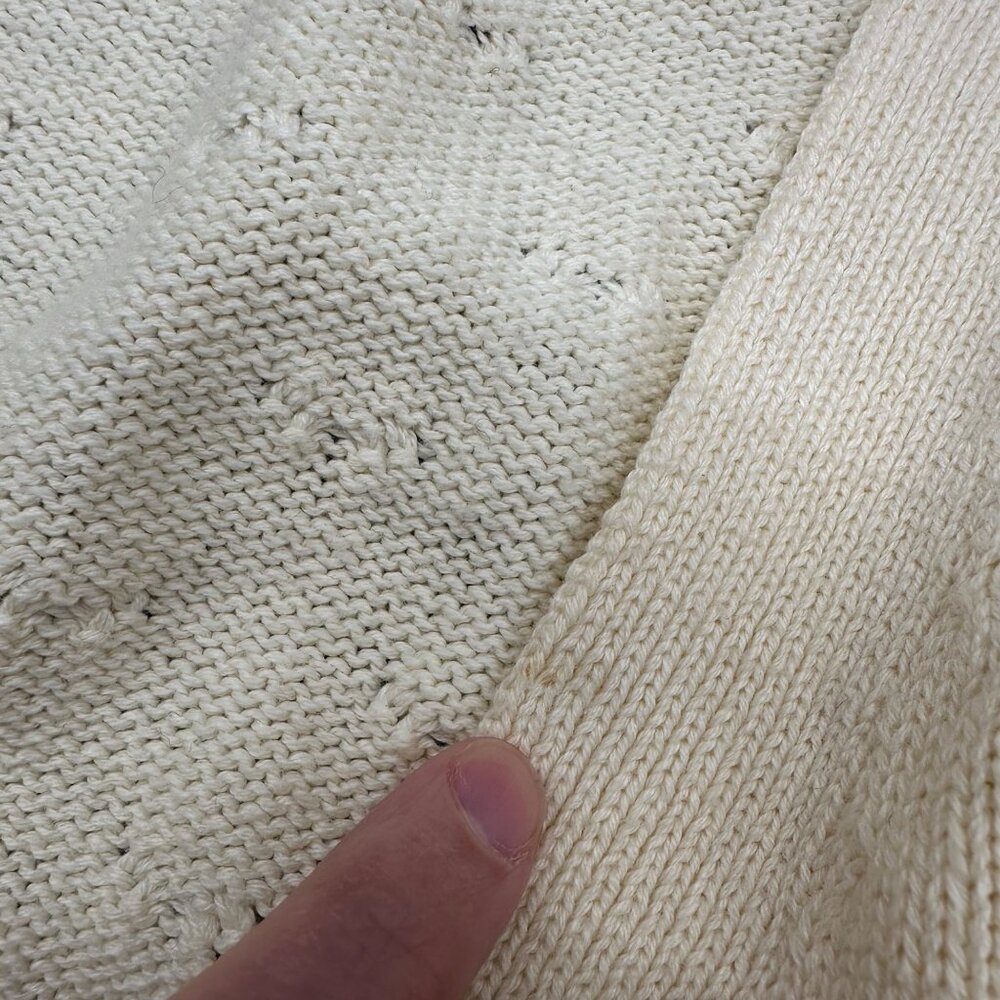 Vintage Cardigan Sweater Karen Scott USA Cotton Pale Yellow Womens Small 1980s - Picture 7 of 9